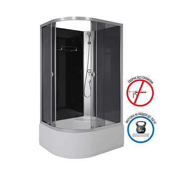 Душевая кабина Niagara Eco E110/80/40R/TN/BK 110х80 асимметричная без крыши ориентация правая